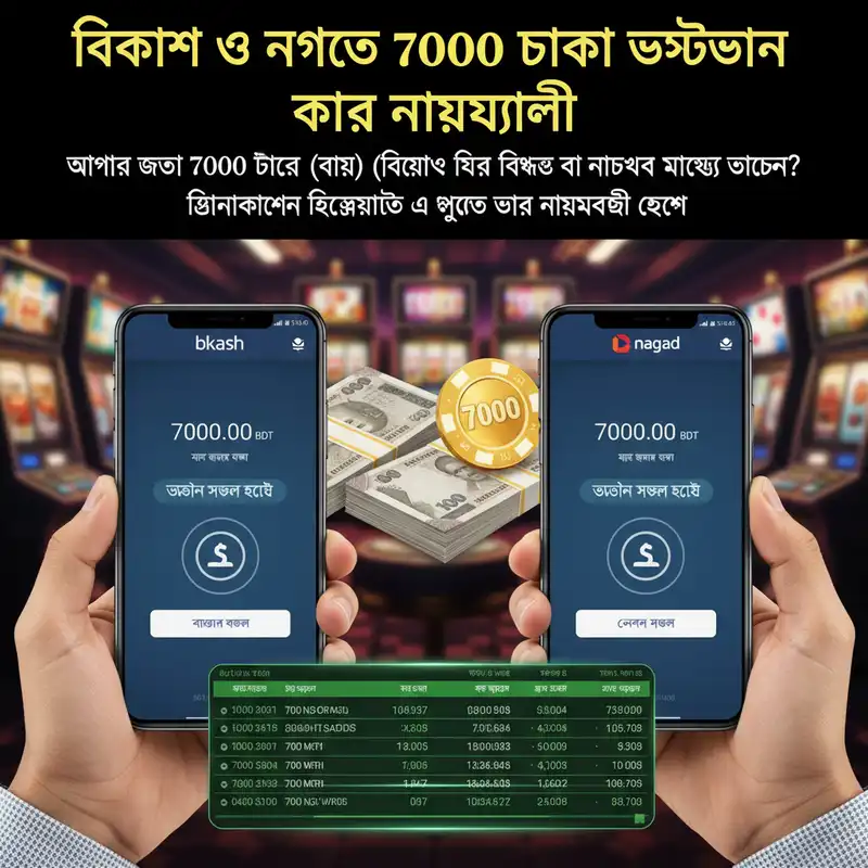৭০০০ টাকা উত্তোলন
